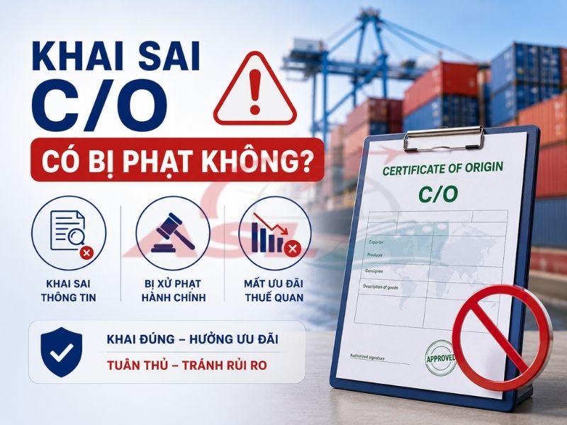 Tìm hiểu mức phạt khi khai sai C/O và các rủi ro doanh nghiệp cần lưu ý trong xuất nhập khẩu.