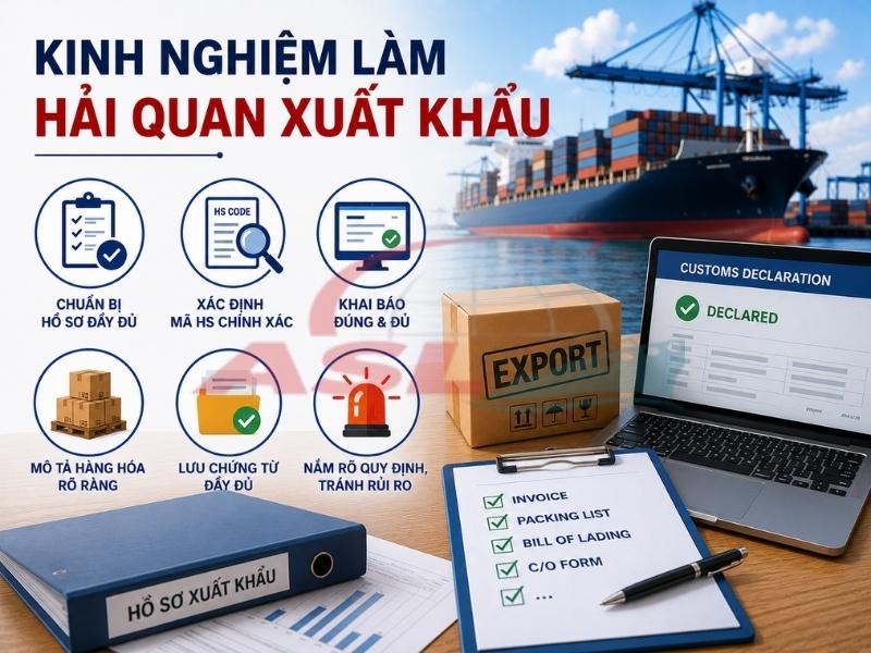 Kinh nghiệm thực tế giúp doanh nghiệp giảm rủi ro khi khai hải quan xuất khẩu hàng hóa.