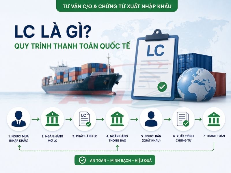 Giải thích LC là gì và quy trình thanh toán quốc tế bằng thư tín dụng cho doanh nghiệp.