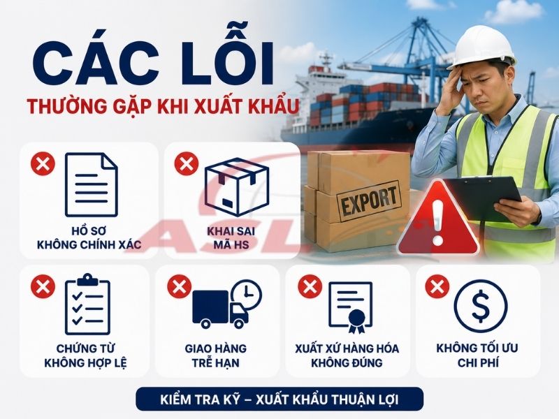 Tổng hợp các lỗi phổ biến khi làm thủ tục xuất khẩu và cách hạn chế rủi ro logistics.