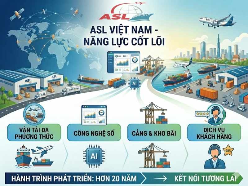 Giới thiệu năng lực vận hành và kinh nghiệm thực tế của ASL Việt Nam trong logistics và xuất nhập khẩu.