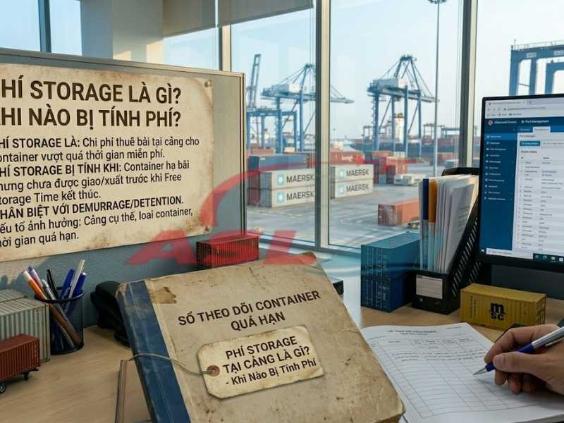 Storage tại cảng là gì, cách tính phí lưu bãi container và các lưu ý giúp doanh nghiệp giảm chi phí.