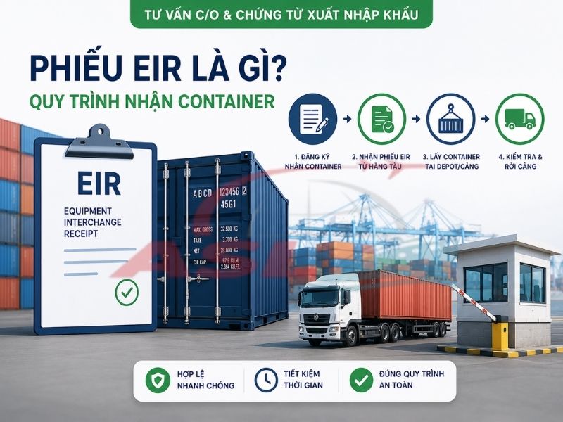 Giải thích phiếu EIR là gì và quy trình nhận container tại cảng trong logistics.
