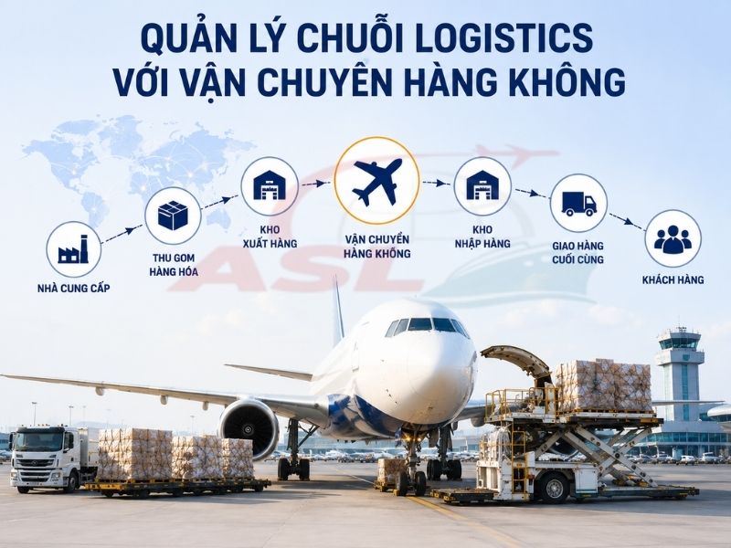 Giải pháp quản lý logistics hiệu quả với vận chuyển hàng không.