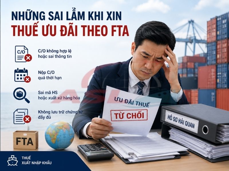Các lỗi phổ biến khiến doanh nghiệp không được hưởng ưu đãi thuế theo FTA.