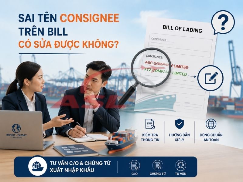 Tìm hiểu quy trình sửa consignee trên bill và các chi phí phát sinh liên quan.