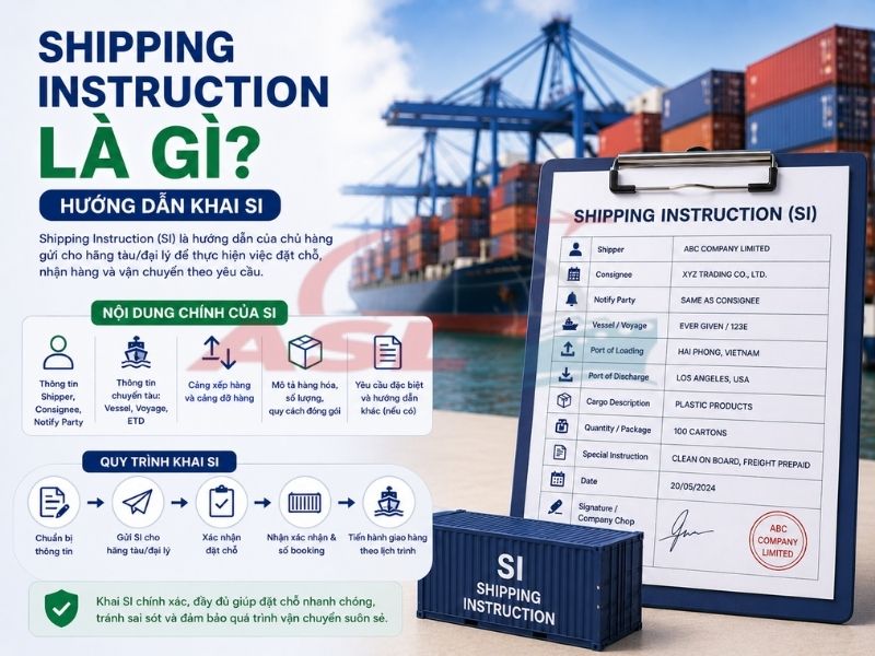 Tìm hiểu shipping instruction là gì và cách khai SI chính xác cho hãng tàu.