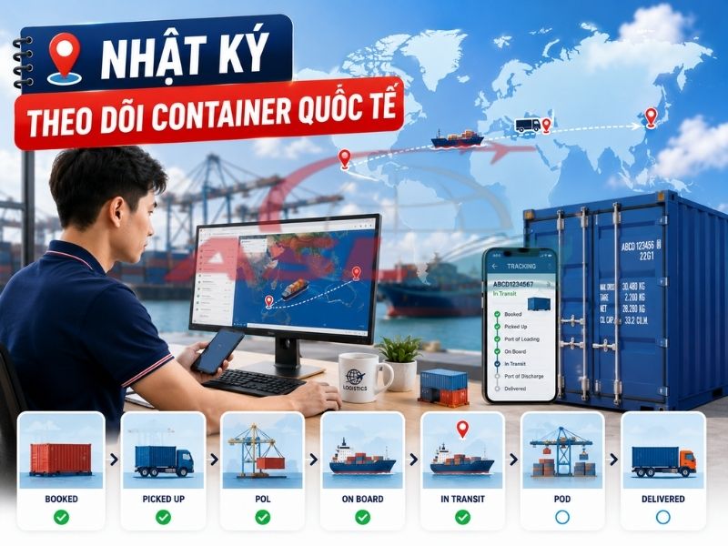 Quy trình tracking container quốc tế thực tế và các tình huống phát sinh thường gặp.