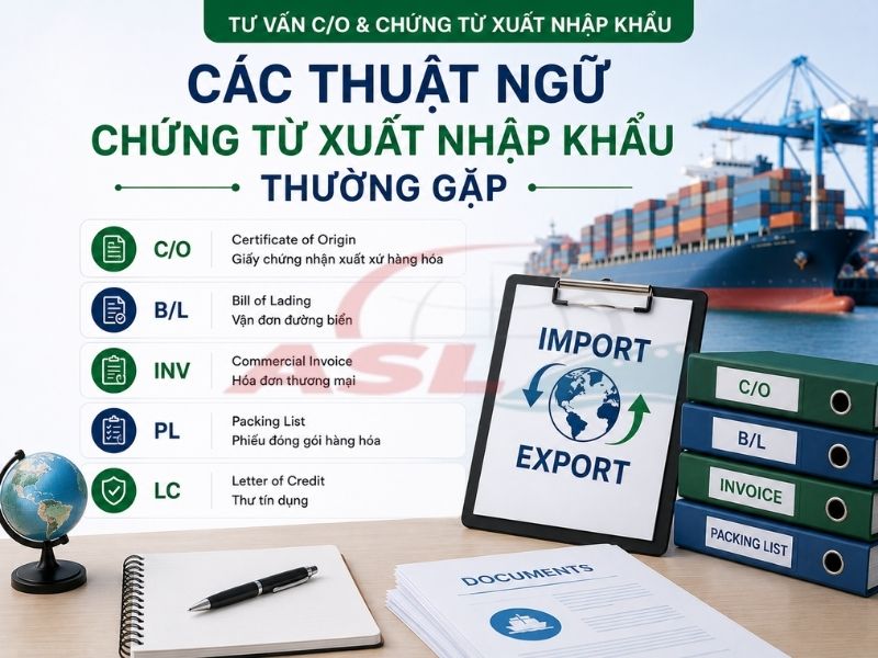 Tổng hợp các thuật ngữ chứng từ xuất nhập khẩu phổ biến dành cho người mới và doanh nghiệp.