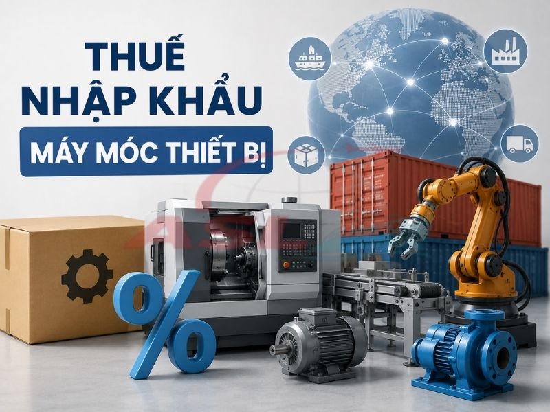 Hướng dẫn tra cứu và tính thuế nhập khẩu máy móc thiết bị theo HS Code hiện hành.